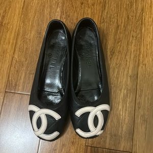 Chanel Quilted Aged Calfskin Leather Ballerina Flat pre loved authentic